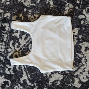 ZAFUL Plain Ribbed Cropped Tank Top